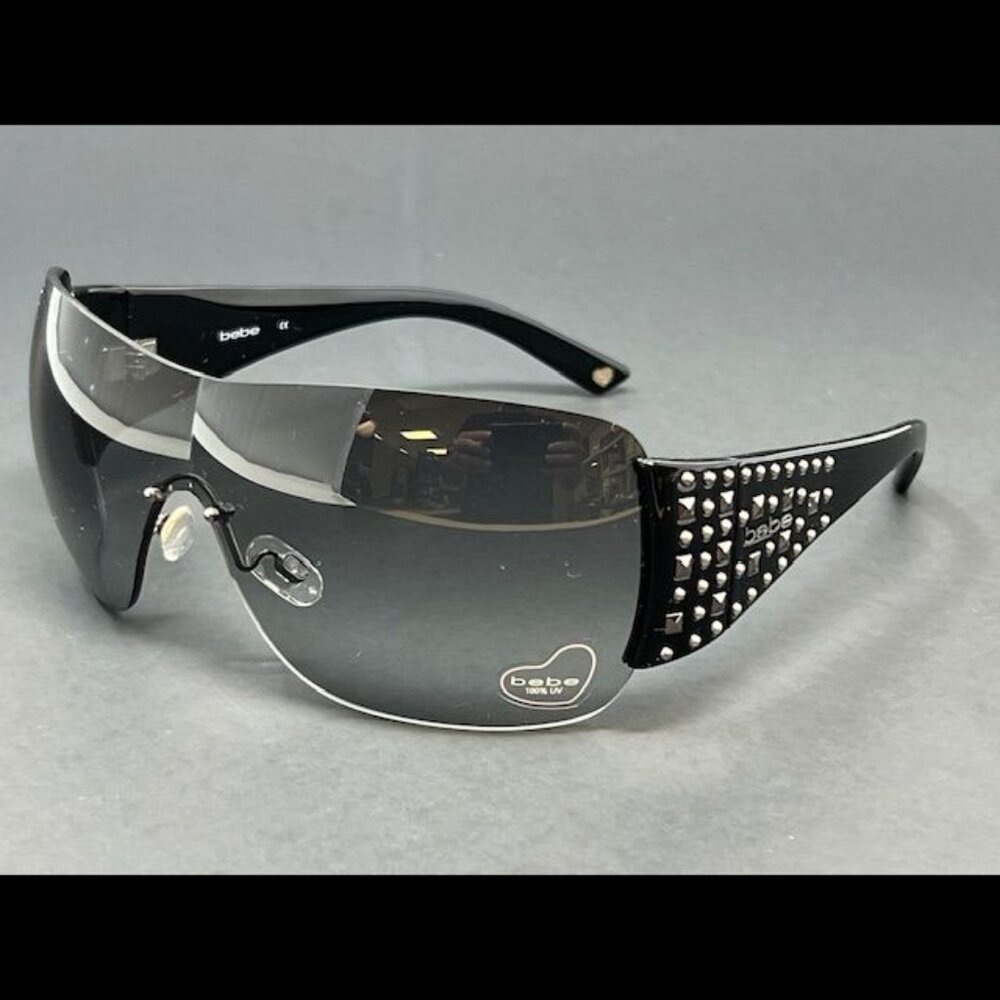 Bebe Affectionate BB7013-Jet 120mm Gray Lens Shield Women's Sunglasses